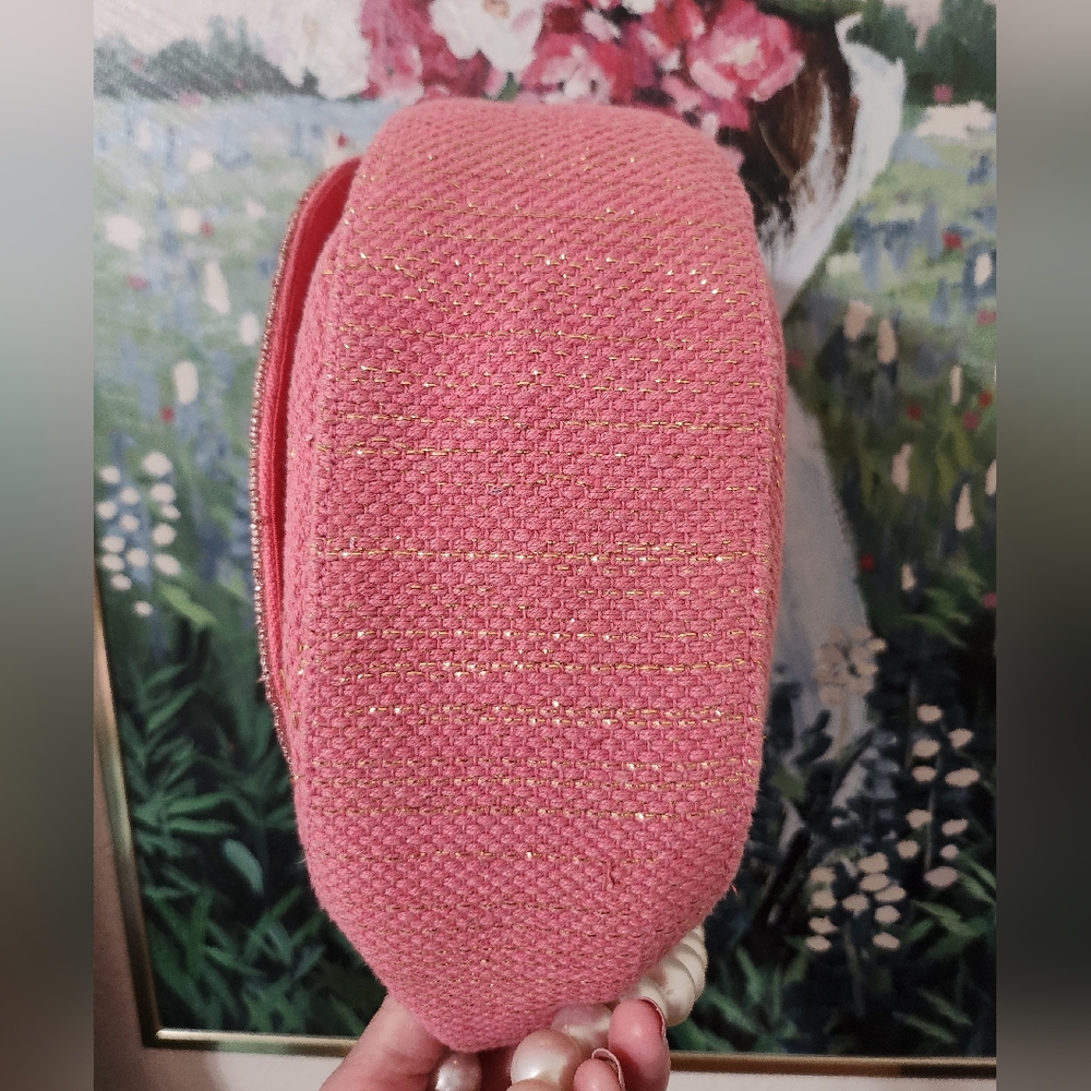 Viral Grapefruit Beaded Clutch with Pearl Strap. Only Used Once. In Ex Condition - Picture 5 of 11